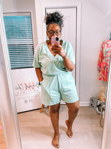 Nala Drop Shoulder Romper with Pockets