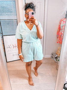 Nala Drop Shoulder Romper with Pockets